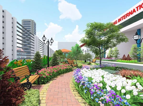 Mẫu thiết kế sân trường đẹp