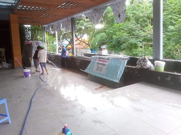 Quy trình thi công sân vườn café