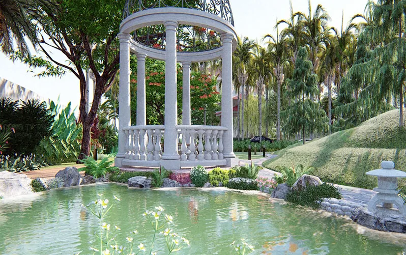 Thiết kế sân vườn biệt thự nghỉ dưỡng