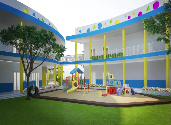 Thiết kế thi công cảnh quan trường mầm non Blue Sky
