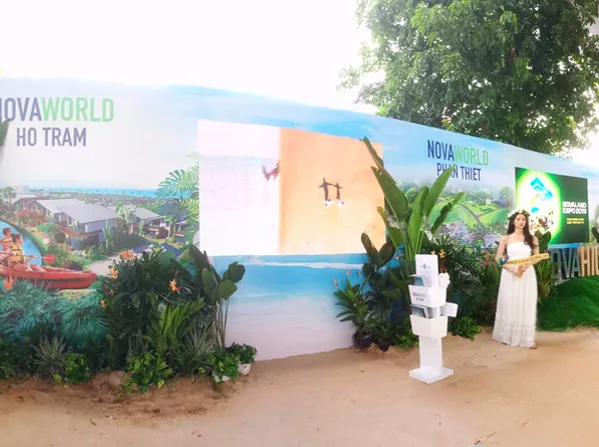 Thiết kế thi công mảng xanh trang trí sự kiện Novaland Expo 2019