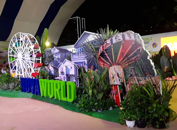 Thiết kế thi công mảng xanh trang trí sự kiện Novaland Expo 2019