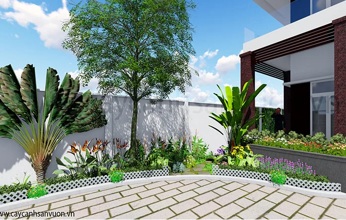 Thiết kế thi công sân vườn biệt thự tại Bình Dương