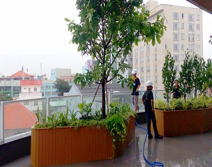 Thiết kế thi công vườn trên mái khu dân cư