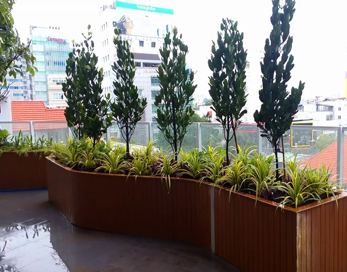 Thiết kế thi công vườn trên mái khu dân cư